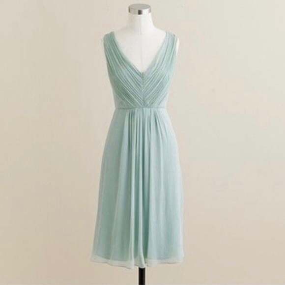 J Crew 100% Silk Dress in Sage Green Size 12 NWT